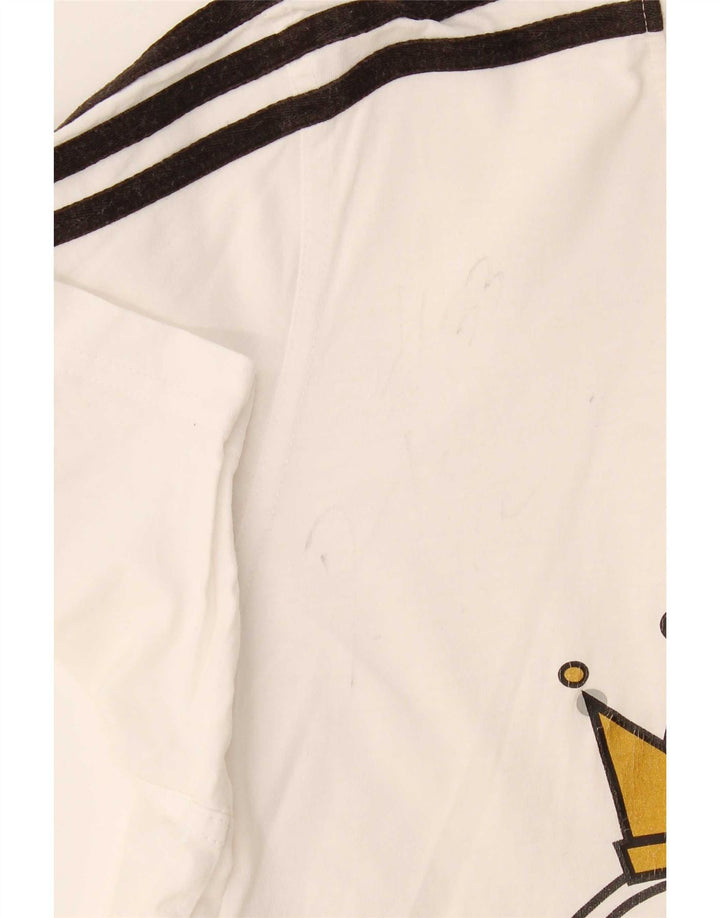 Adidas Herren Grafik T-Shirt Top UK40/42 Mittelweiße Baumwolle