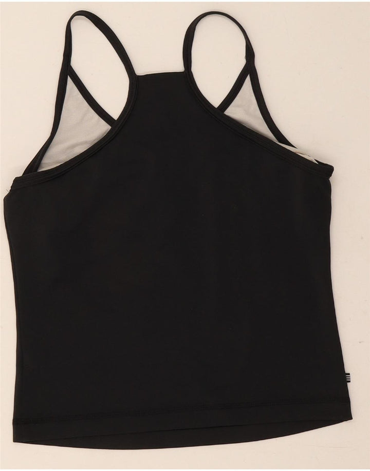 Adidas Damen Crop Vest Top UK 12 Medium Schwarz Polyester