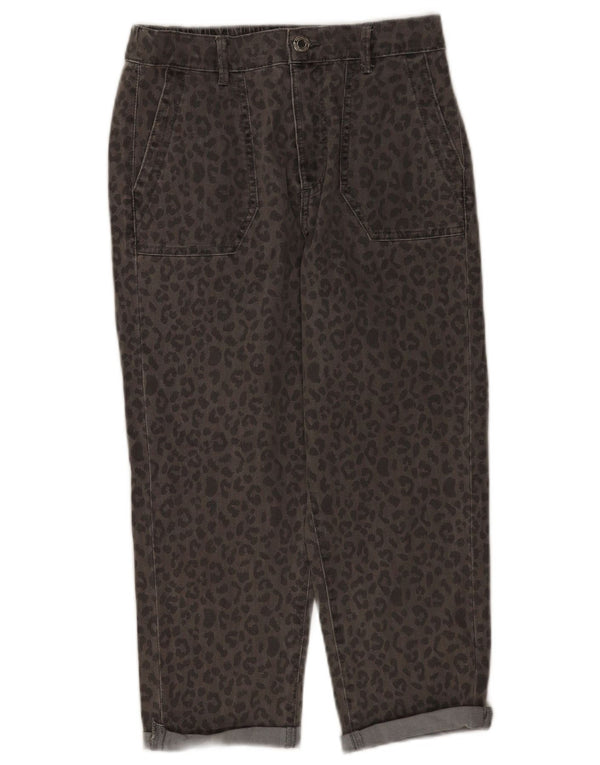 Marks & Spencer Damen-Cropped-Jeans UK 10 Small W28 L21 Grauer Animal-Print