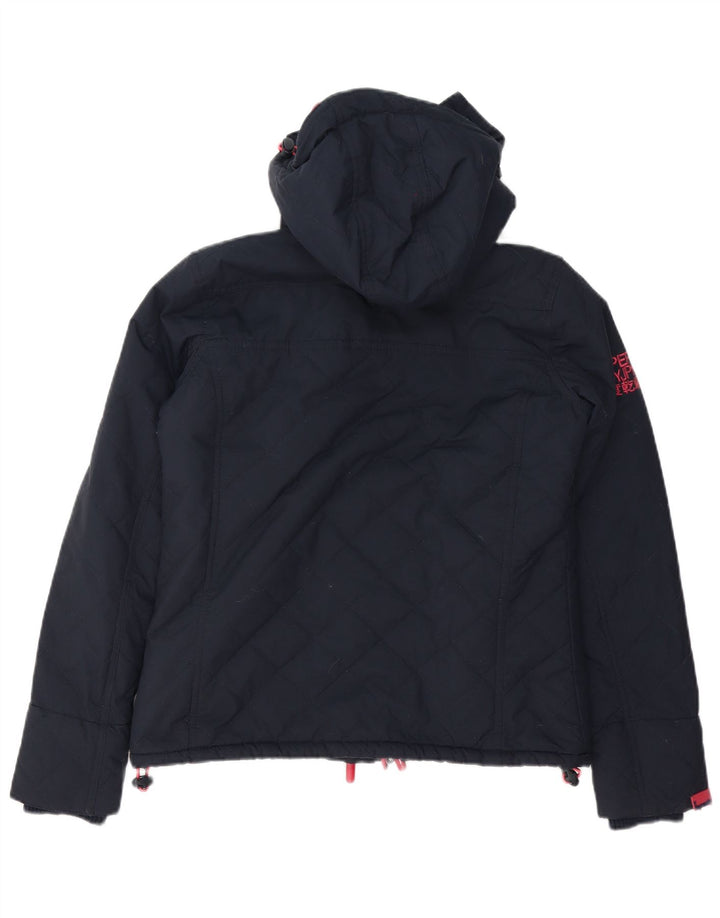 Superdry Damen-Windbreakerjacke mit Kapuze, UK 14, mittleres Marineblau
