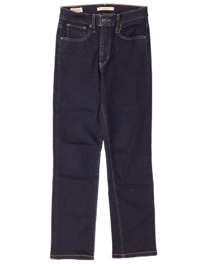 LEVI'S Damen 724 High Rise Straight Jeans W28 L26 Marineblaue Baumwolle