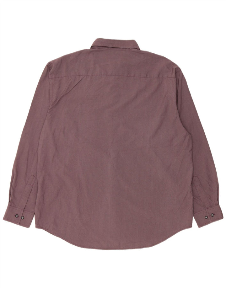 DOCKERS Herren-Flanellhemd, großes, violettes Hahnentrittmuster aus Polyester