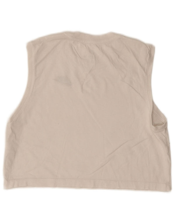 Nike Womens Crop Oversized Vest Top UK 6 XS Weiße Baumwolle
