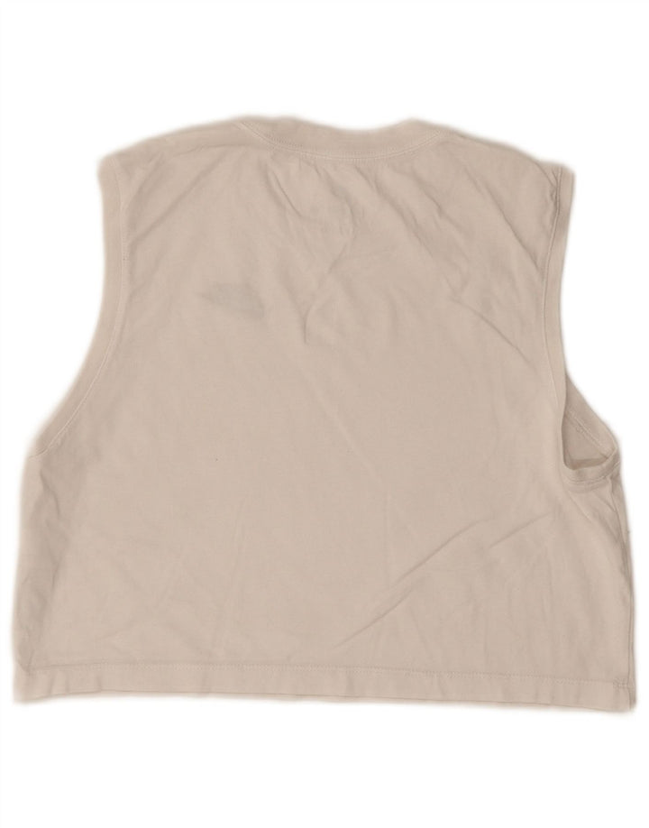 Nike Womens Crop Oversized Vest Top UK 6 XS Weiße Baumwolle