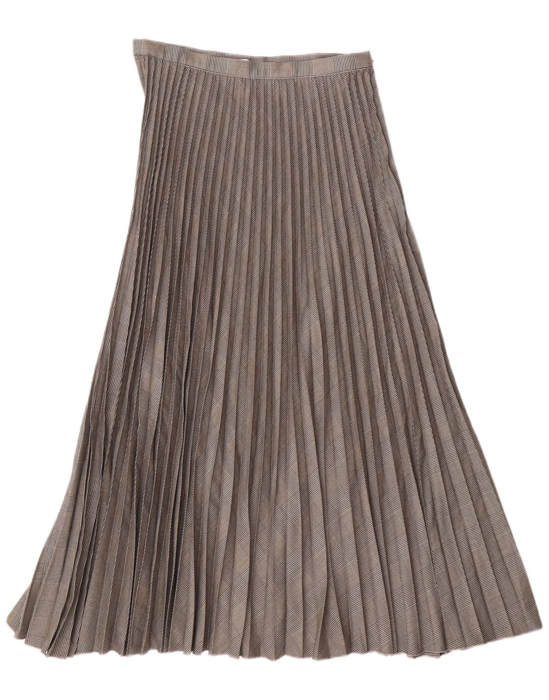 H&M Damen Messerfaltenrock EU 38 Mittel W28 Graues Hahnentritt-Polyester