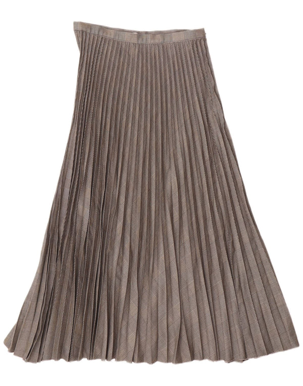 H&M Damen Messerfaltenrock EU 38 Mittel W28 Graues Hahnentritt-Polyester