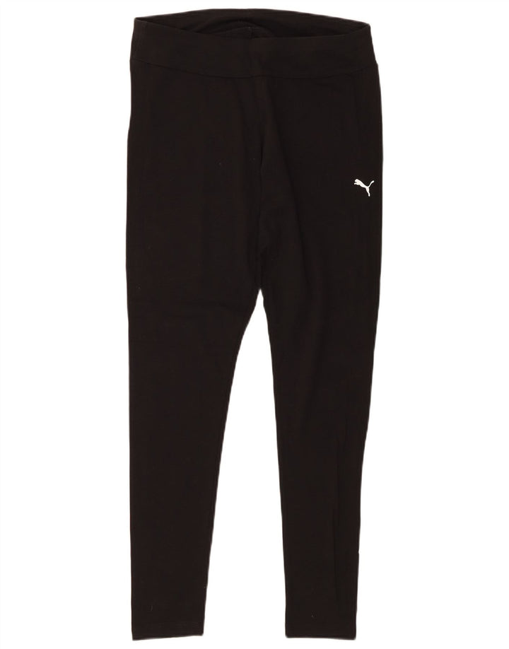 Puma Damen Leggings UK 12 Medium Schwarz Baumwolle