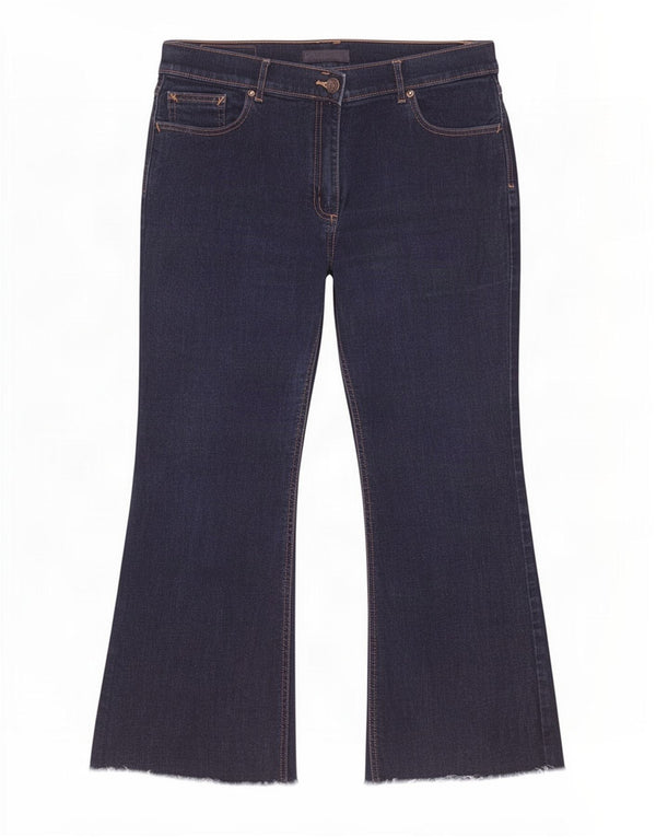 Marks & Spencer Damen Crop Bootcut Jeans UK 16 Large W32 L25 Marineblau