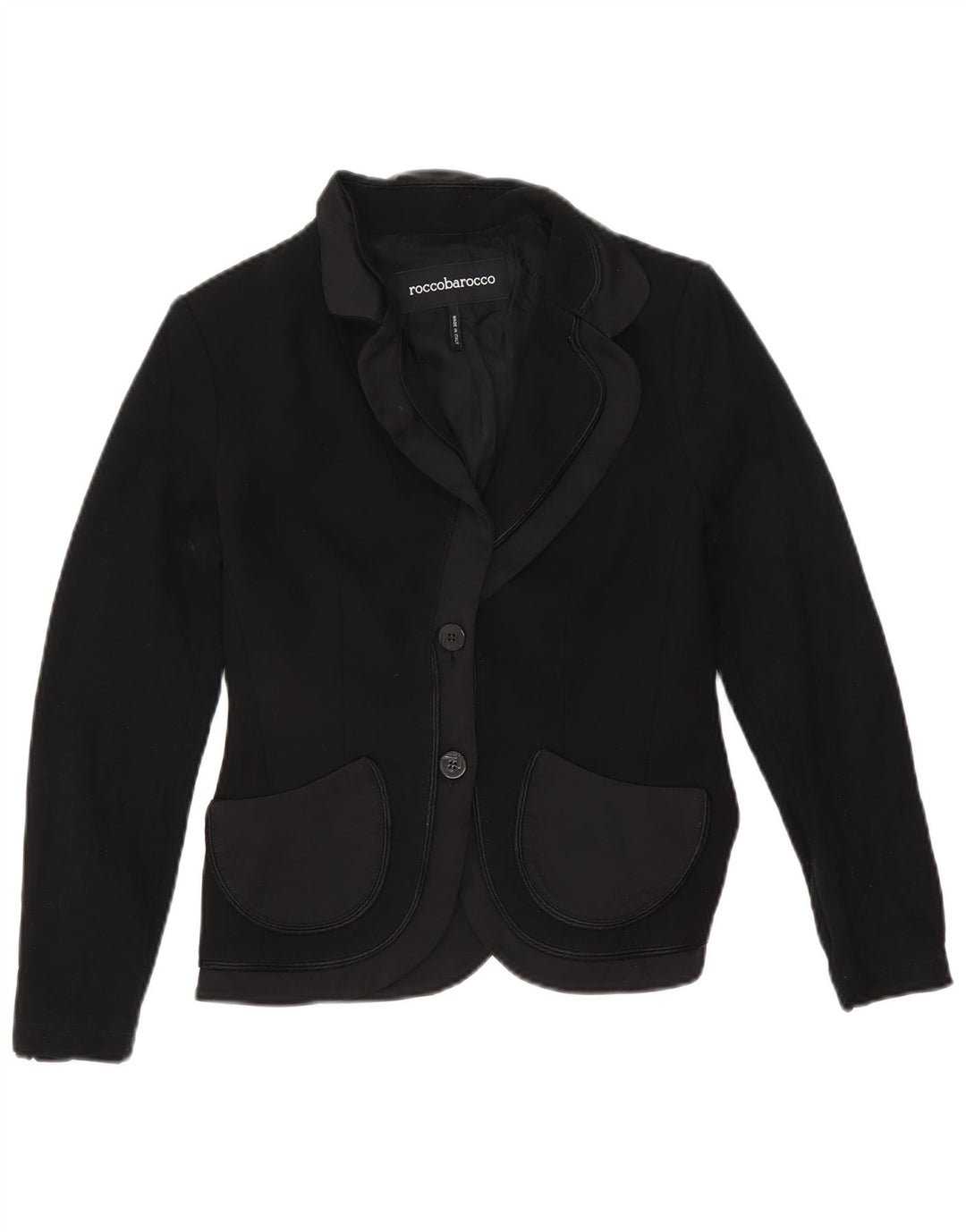 Roccobarocco Damen 2-Knopf-Blazerjacke IT 42 Mittelschwarzes Polyester