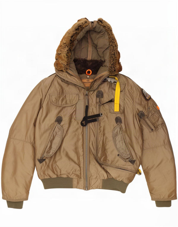 Parajumpers Herren-Jacke mit Kapuze, schmale Passform, gepolstert, UK 38, Medium Khaki, Polyamid