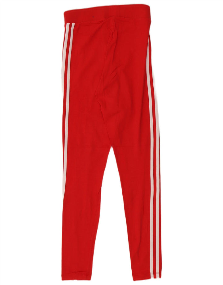 Adidas Damen Leggings UK 10 Small Rote Baumwolle