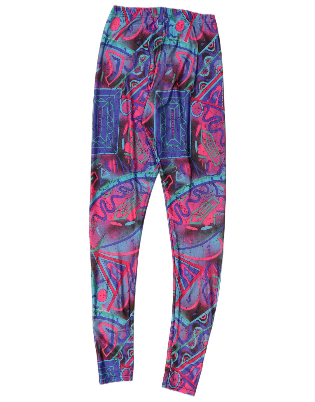 VINTAGE Damen Leggings UK 6 XS Mehrfarbig Geometrisch