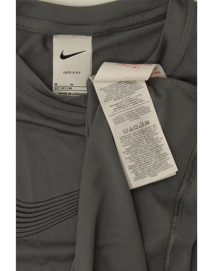 Nike Dri Fit Grafik-T-Shirt für Jungen, 10–11 Jahre, mittelgraues Polyester