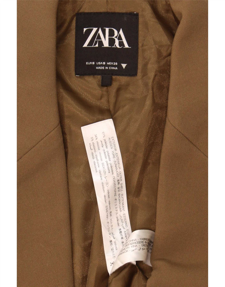 Zara Damen-Blazer mit 2 Knöpfen, übergroß, Gr. 10, Größe S, Braun, Polyester