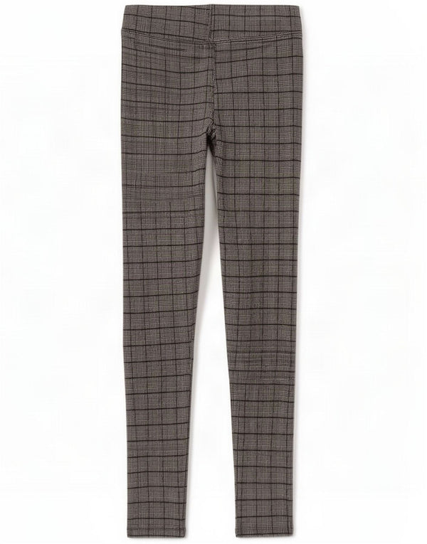 Zara Damen-Leggings, mittelgroß, W28, L28, grauer Hahnentrittmuster