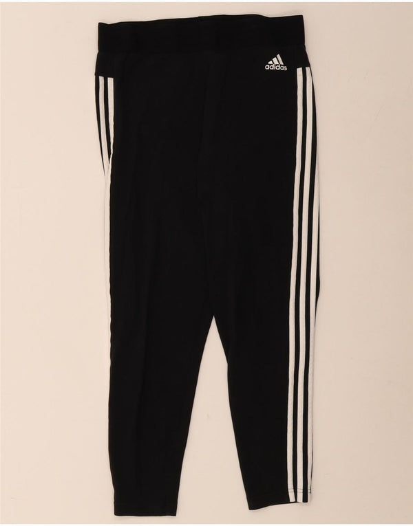 Adidas Damen Crop Leggings UK 12 Medium Schwarz