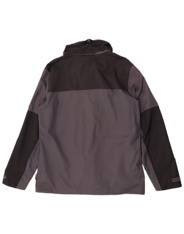 Jack Wolfskin Herren Regenjacke UK 36/38 Mittelgraues Colourblock-Polyamid