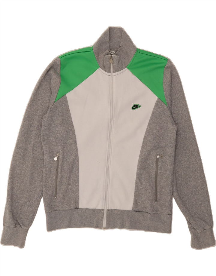 NIKE Womens Tracksuit Top Jacket UK 16 Large Grey Colourblock Polyester Vintage Nike and Second-Hand Nike from Messina Hembry 