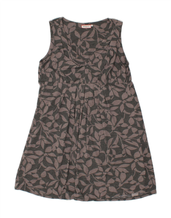MAX & CO. Womens Sleeveless A-Line Dress UK 12 Medium Grey Floral Vintage Max & Co. and Second-Hand Max & Co. from Messina Hembry 