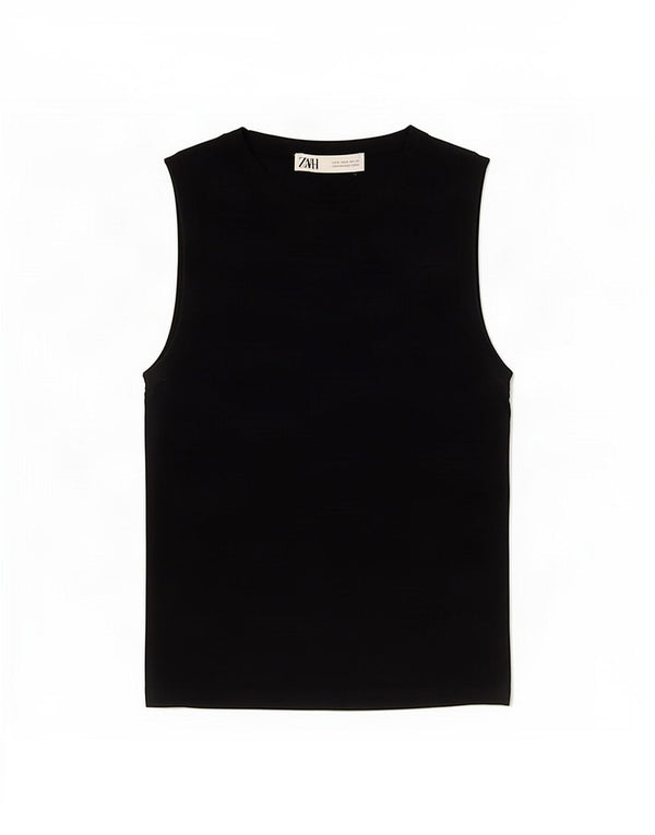 Zara Damen Weste Top UK 8 Small Marineblau