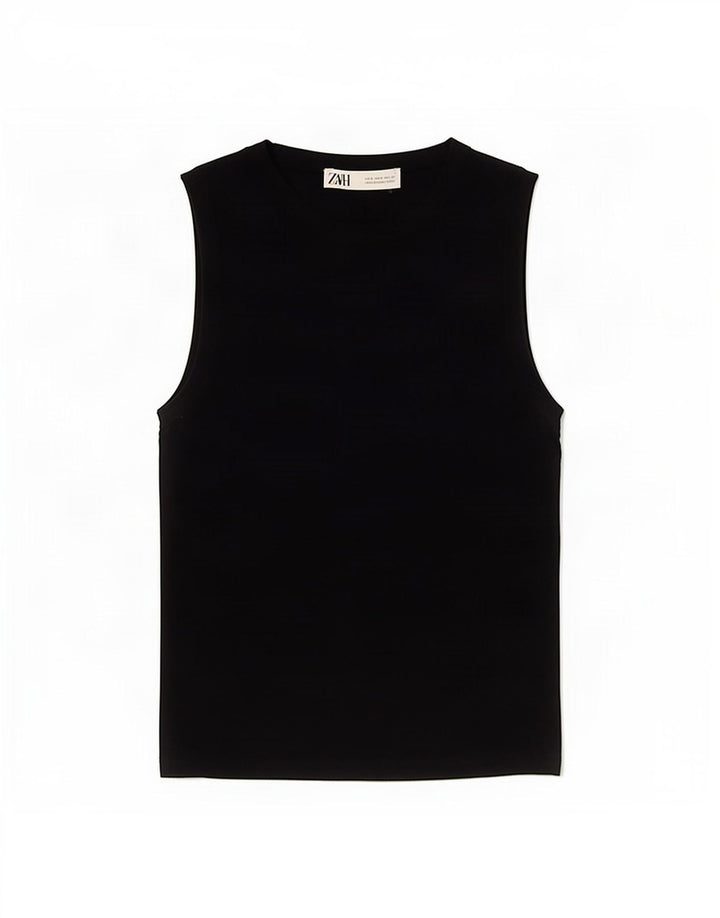 Zara Damen Weste Top UK 8 Small Marineblau