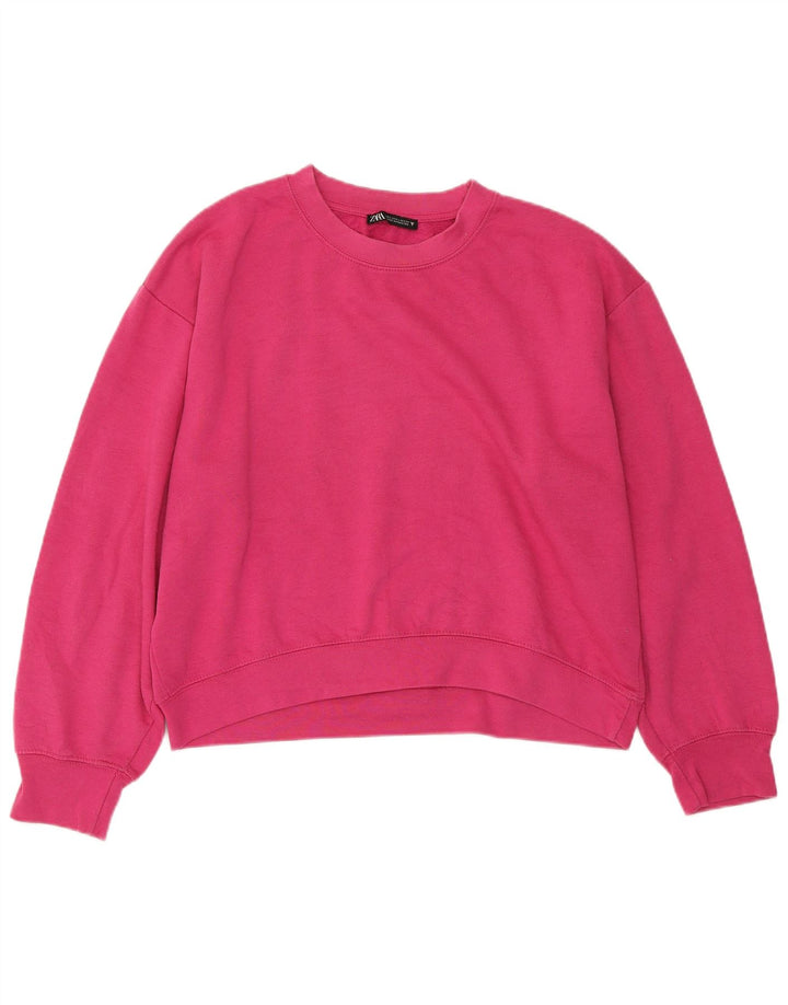 ZARA Damen-Oversize-Sweatshirt-Pullover, Gr. 42, Größe L, Rosa
