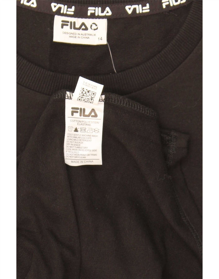 Fila Damen Graphic Basic Kleid UK 14 Mittelschwarze Baumwolle