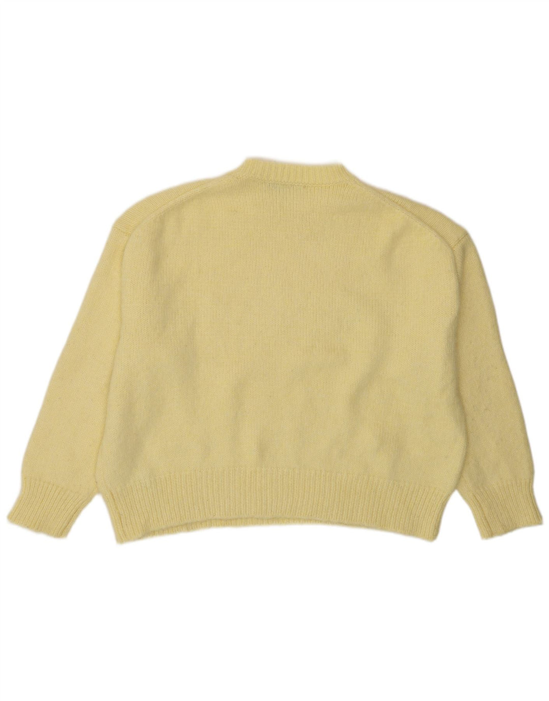 Zara Damen Crop Oversized Pullover mit Rundhalsausschnitt, Gr. 14, Mittelgelb