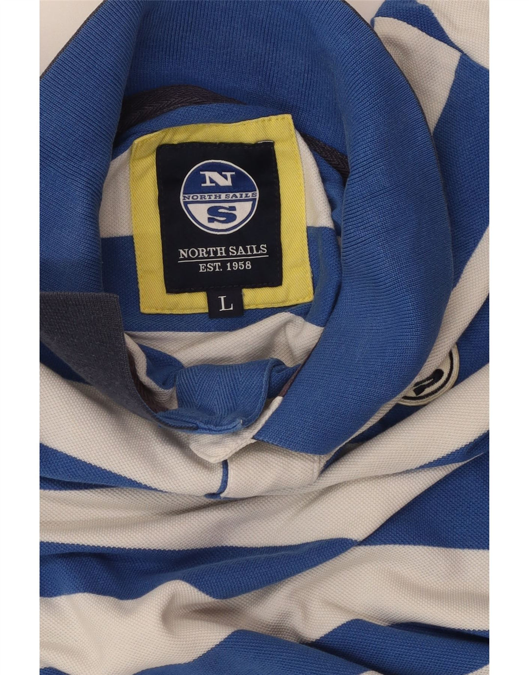 NORTH SAILS Herren Rugby-Poloshirt, groß, blau gestreift, Baumwolle