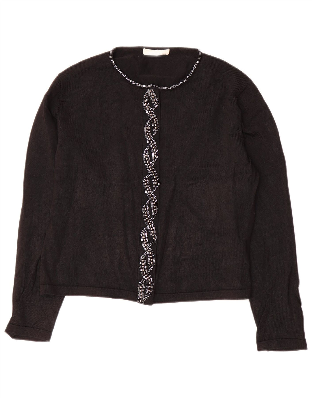 Marks & Spencer Damen Crop Cardigan Pullover UK 12 Medium Schwarz
