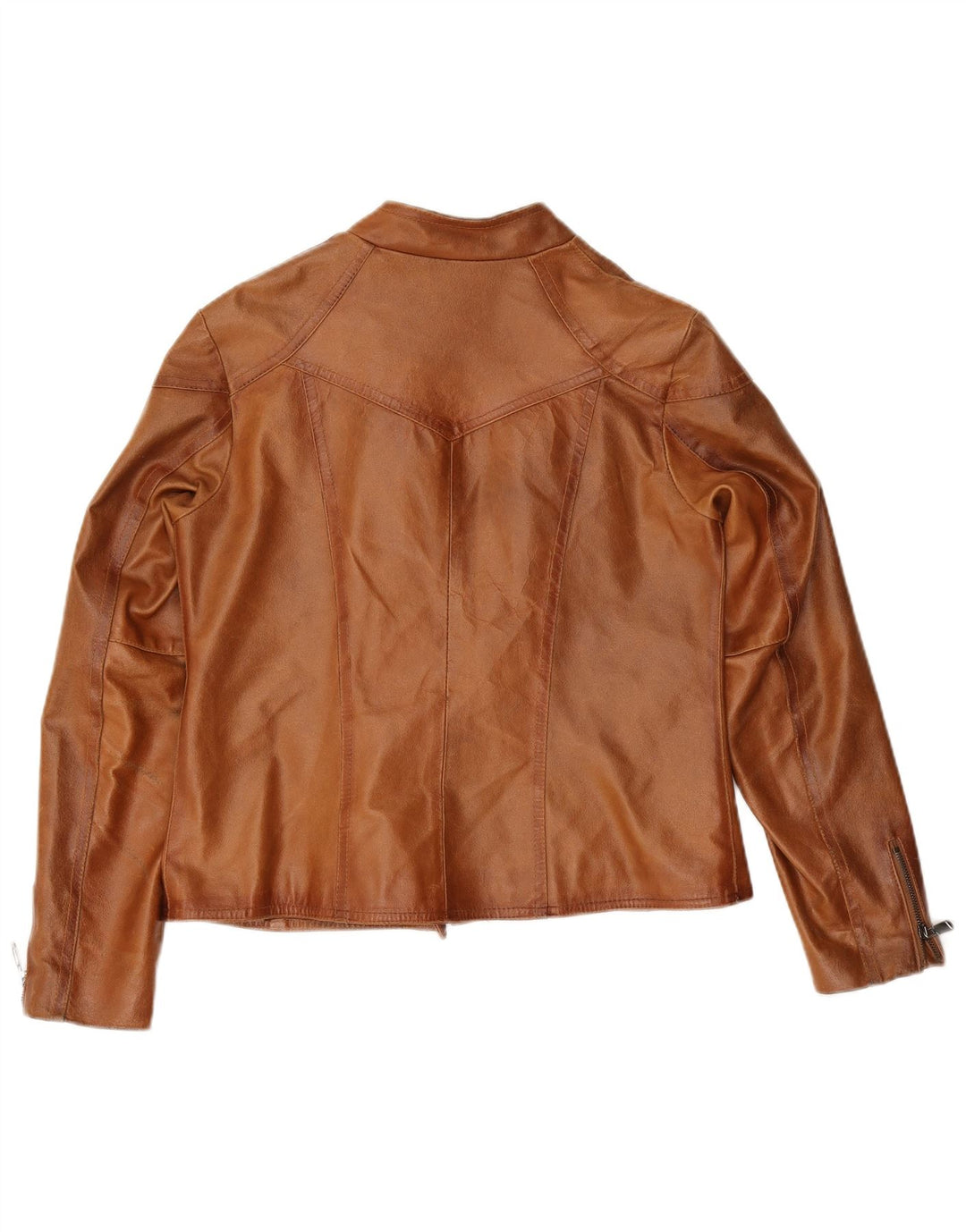 Bata Damen Leder Bikerjacke UK 14 Large Braun