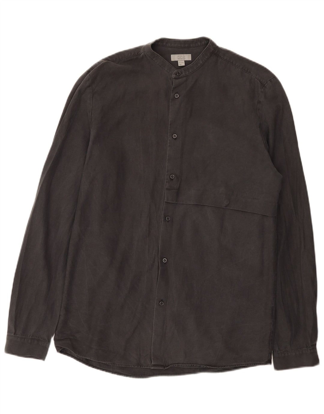 Cos Herren-Hemd, klein, graues Lyocell