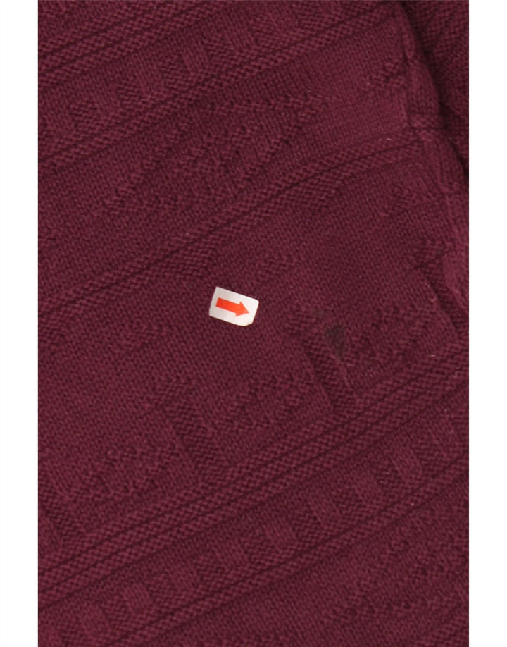 VINTAGE Herren-Pullover mit Rundhalsausschnitt, Größe L, Burgunderrot