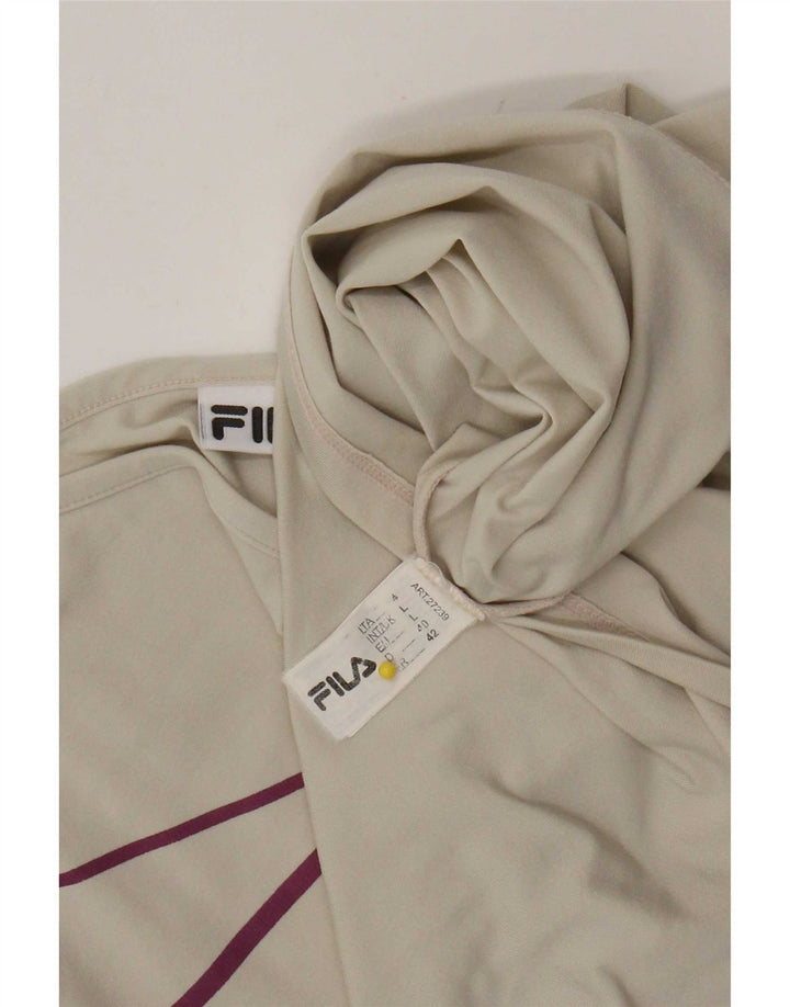 Fila Damen Crop Cami Top UK 14 Large Beige Polyamid