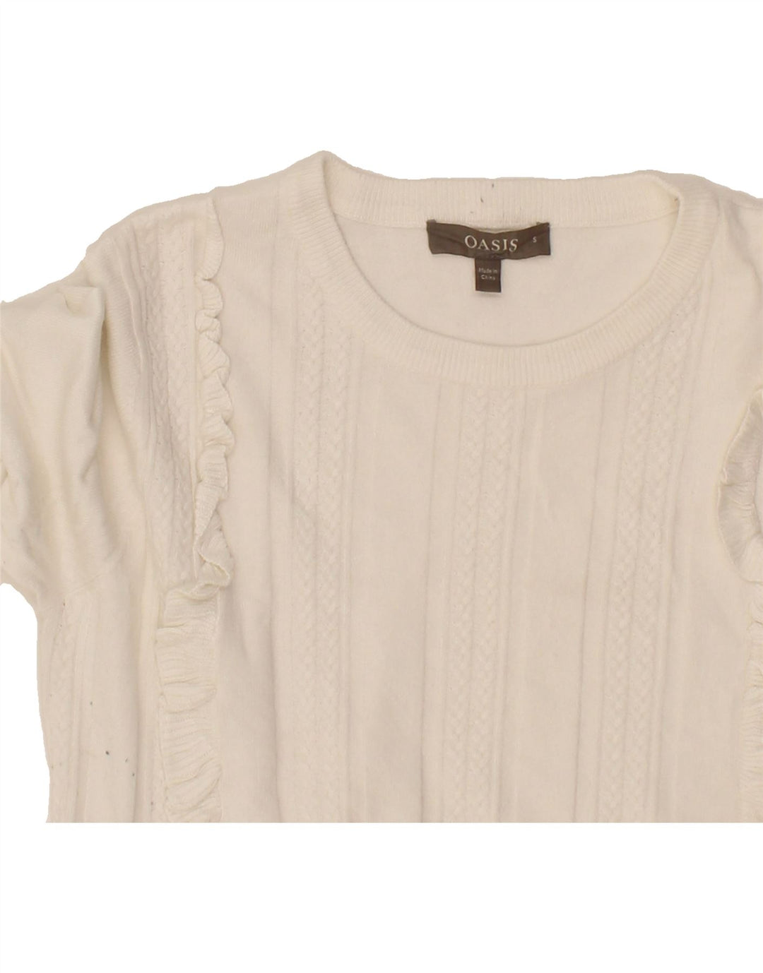 OASIS Womens Boat Neck Jumper Sweater UK 8 Small White Viscose Vintage Oasis and Second-Hand Oasis from Messina Hembry 