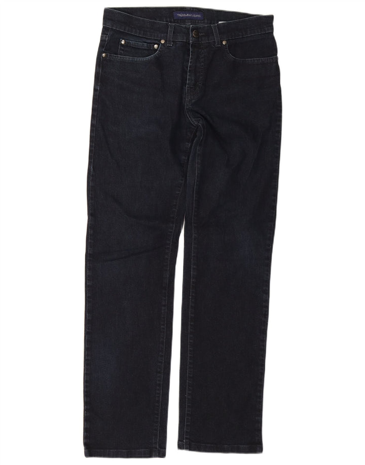 Trussardi Damen Straight Jeans W33 L29 Marineblaue Baumwolle