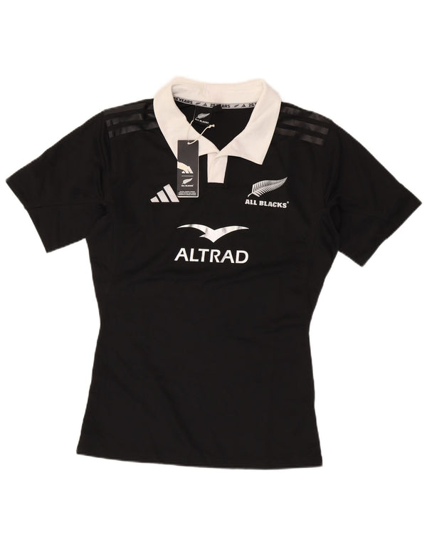 Adidas Damen New Zealand Graphic Rugby Poloshirt UK 18 XL Schwarz Polyester