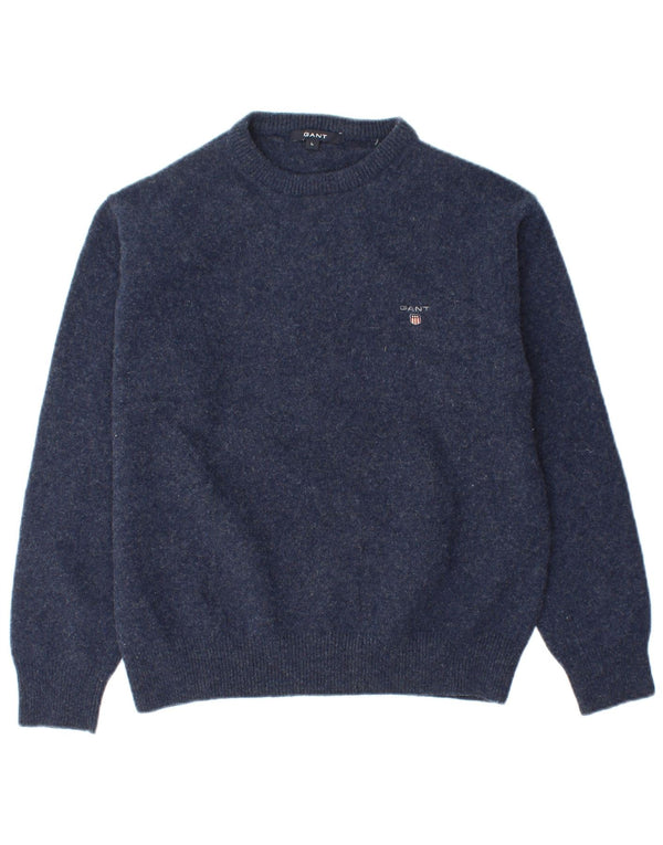 GANT Damen-Pullover mit Rundhalsausschnitt, UK 16, Größe L, marineblaue Lammwolle