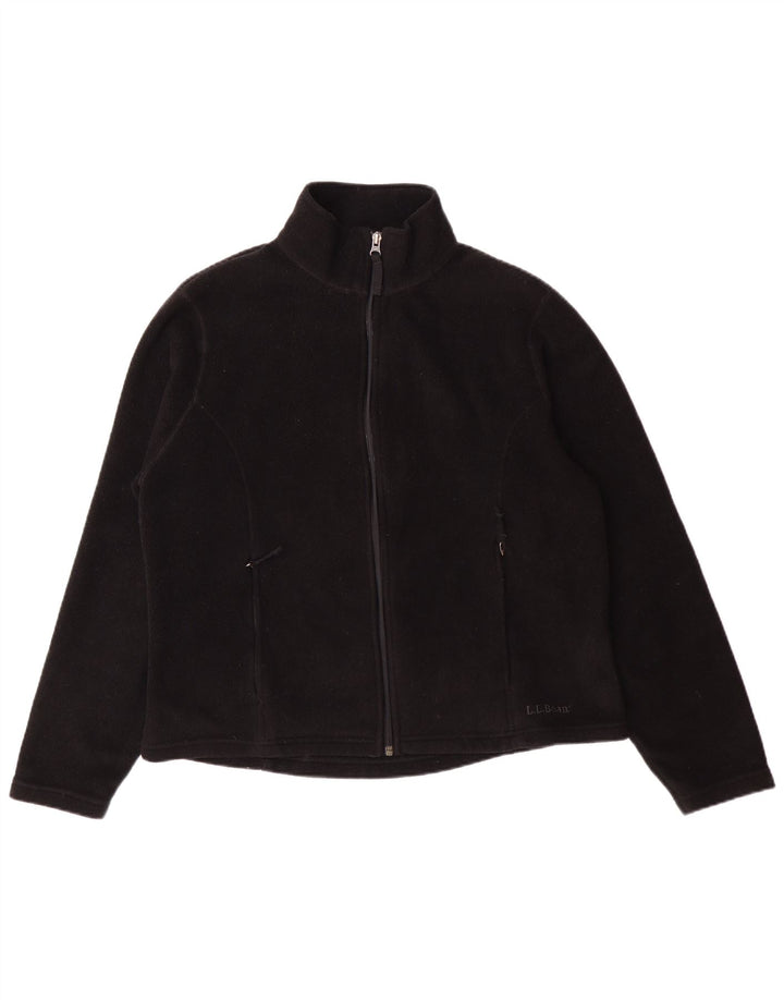 L.L.BEAN Womens Fleece Jacket UK 16 Large Black Polyester