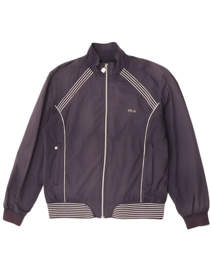 Fila Damen Bomberjacke UK 18 XL Marineblau gestreift Polyester