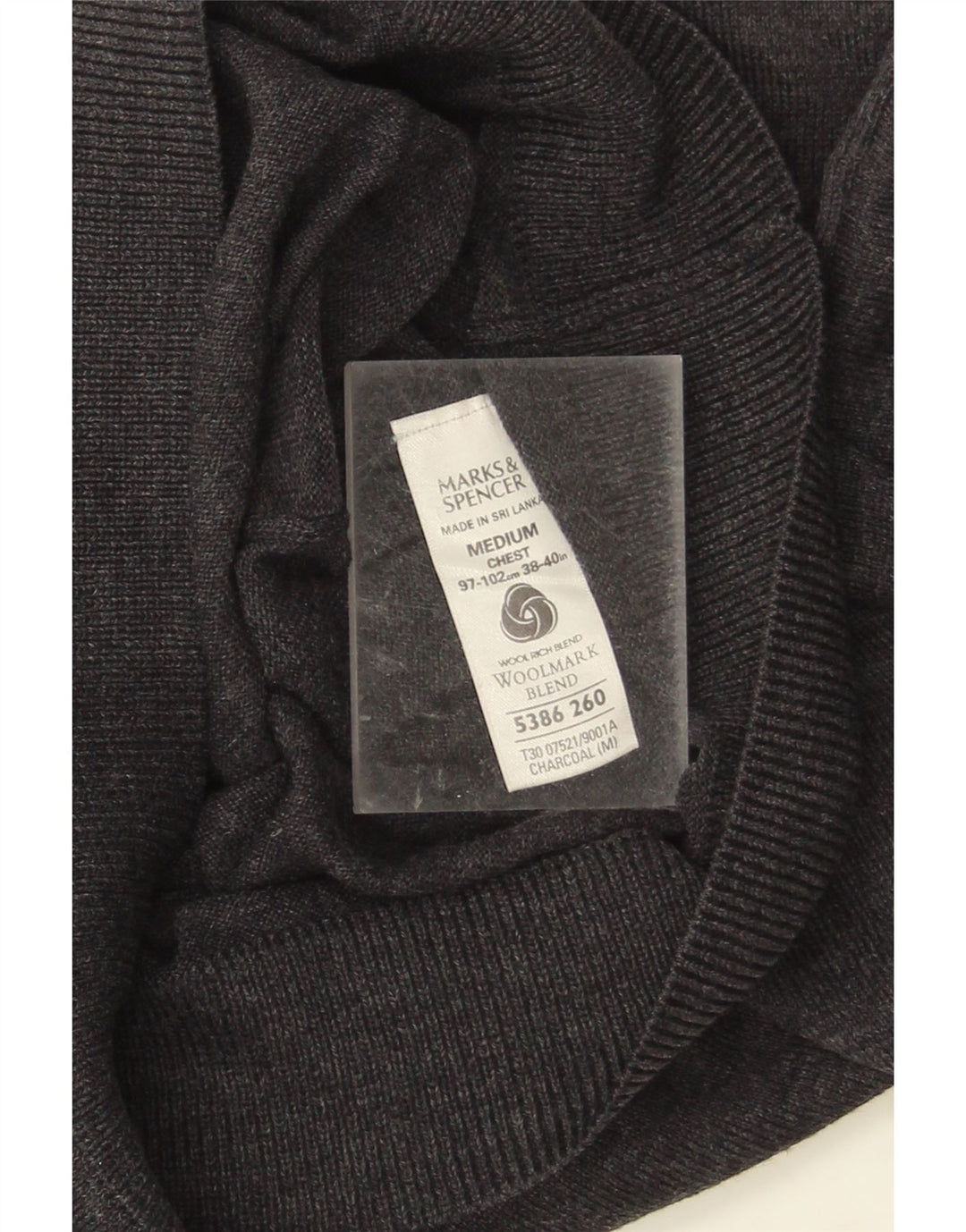 Marks & Spencer Herren-Pullover mit V-Ausschnitt, mittelgraues Acryl