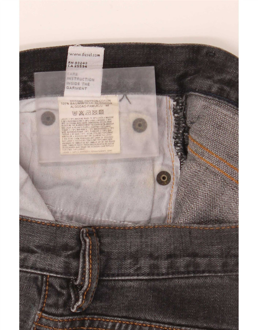 Diesel Damen Schlagjeans W27 L32 Schwarze Baumwolle
