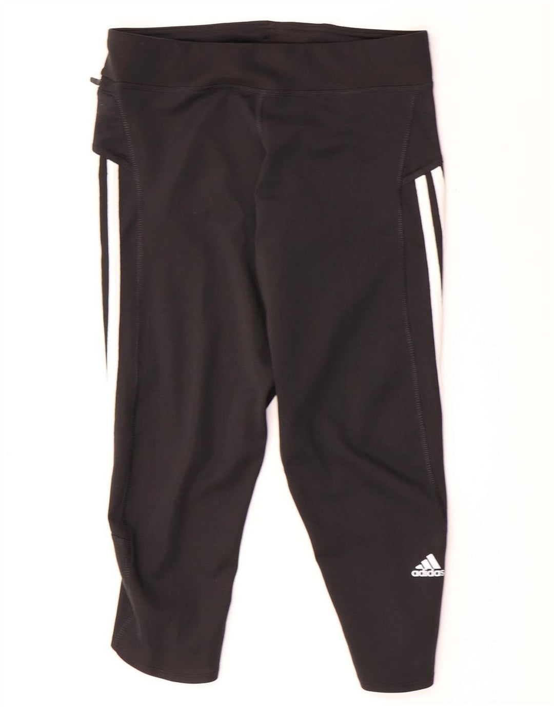 ADIDAS Damen Climalite Capri Leggings UK 12 Medium Schwarz Polyester
