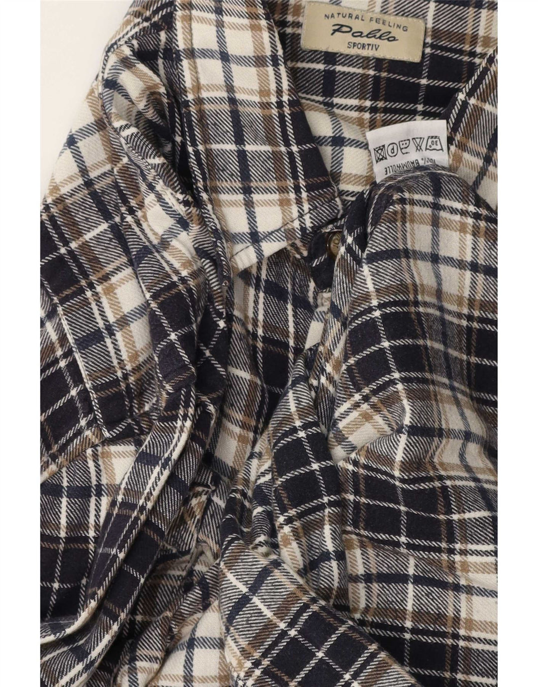 Vintage Herren Flanellhemd XL Marineblau kariert Baumwolle