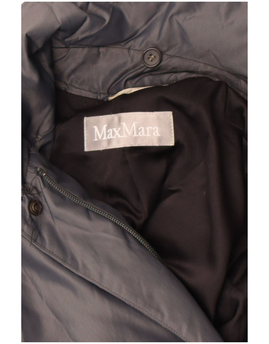 Max Mara Damen Windjacke UK 14 Large Graues Nylon