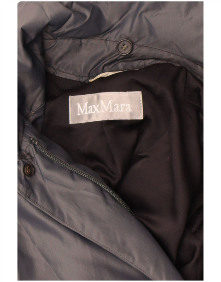 Max Mara Damen Windjacke UK 14 Large Graues Nylon