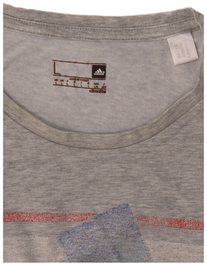 ADIDAS Herren Climalite Graphic T-Shirt Top Large Grau