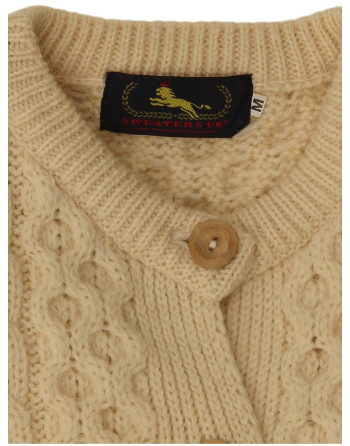 Vintage Damen Cardigan Pullover UK 14 Medium Beige
