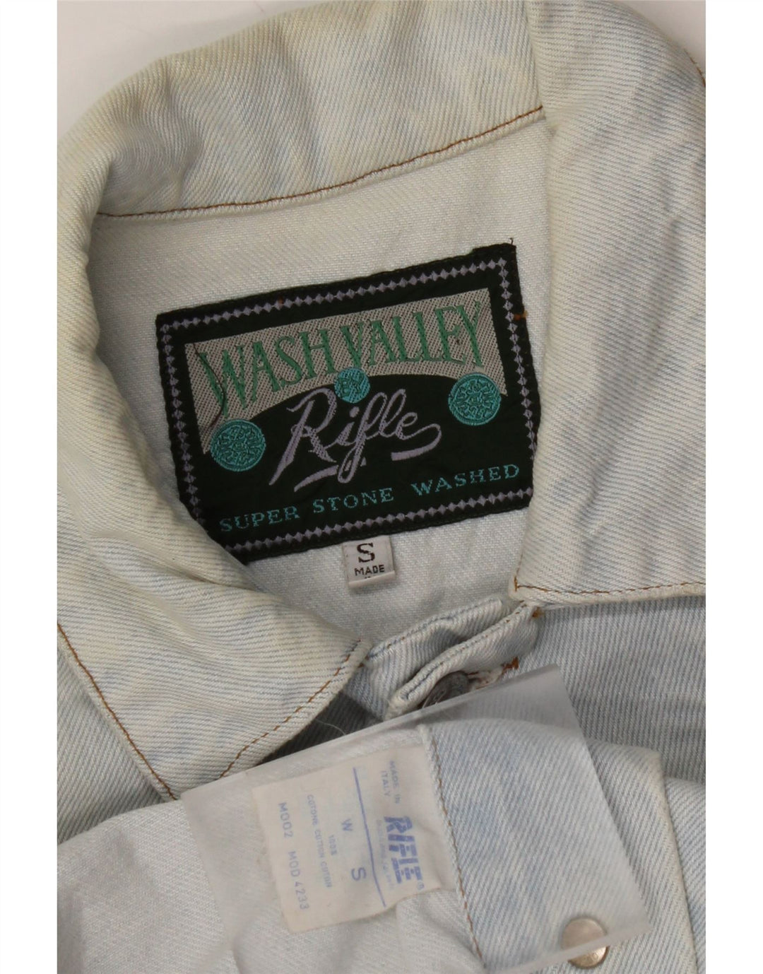 RIFLE Damen Crop Oversized Jeansjacke UK 10 Small Blau Baumwolle