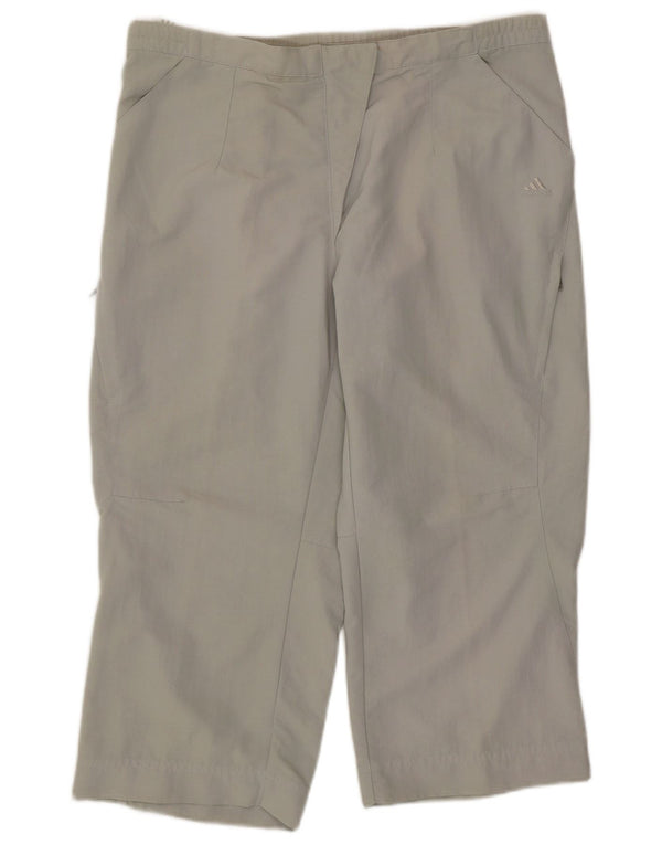 ADIDAS Damen Capri-Trainingshose UK 14 Mittelgrün Polyamid Sport